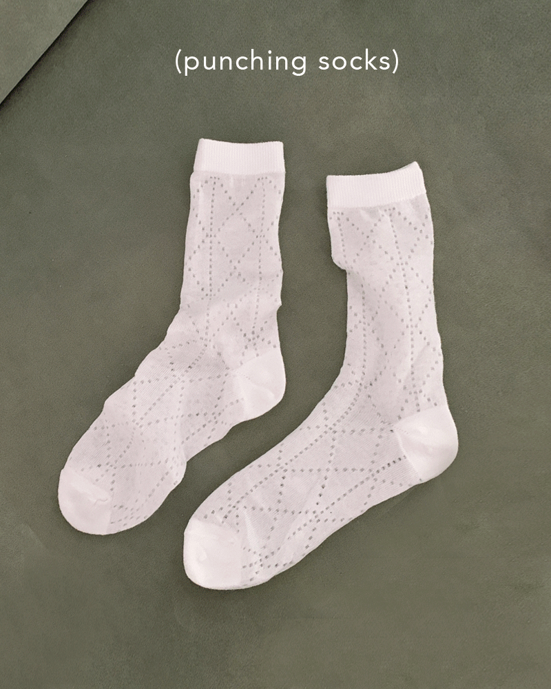 자수 시스루 socks